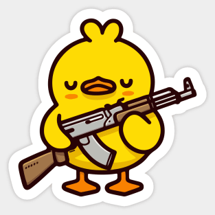 duck with AK47 Sticker